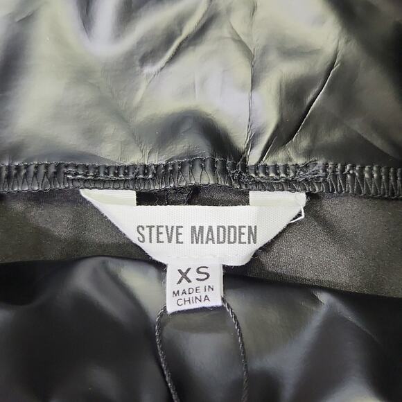 Steve Madden Revolve Skinny Dip Black Faux Leather Pants XS Stretch Academia - Picture 6 of 12